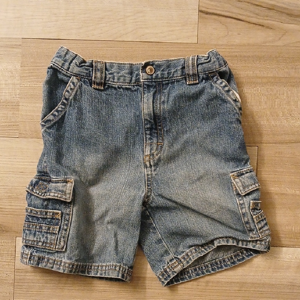 Gymboree Denim Kids Cargo Shorts Vintage Size 4T FLAW(J)